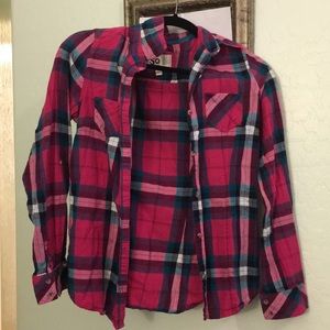 Plaid button down shirt